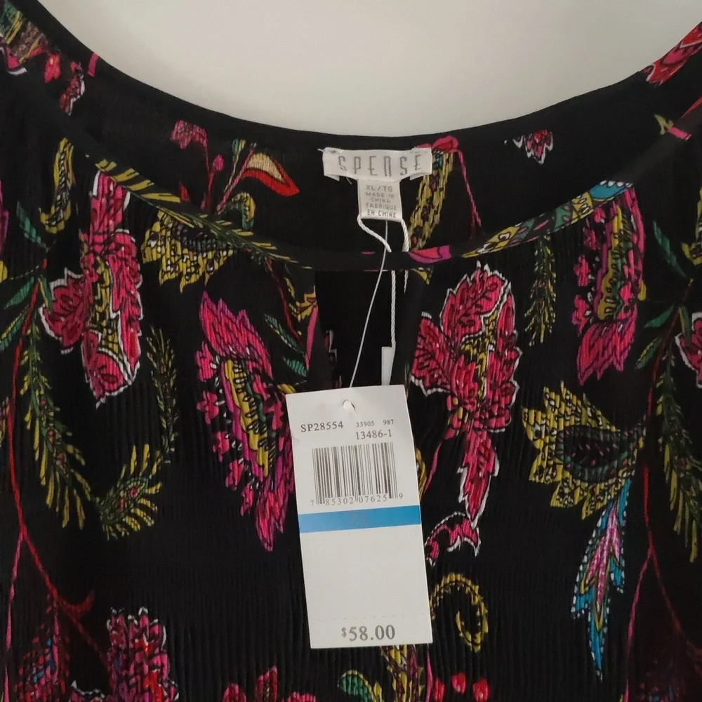 Spense Floral Black and Pink Blouse - Picture 2 of 4